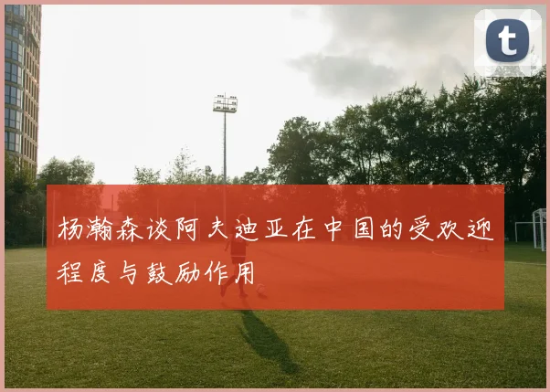 杨瀚森谈阿夫迪亚在中国的受欢迎程度与鼓励作用
